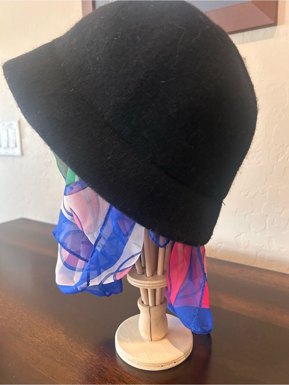 Classic Black Wool Cloche Hat - Women Accessories